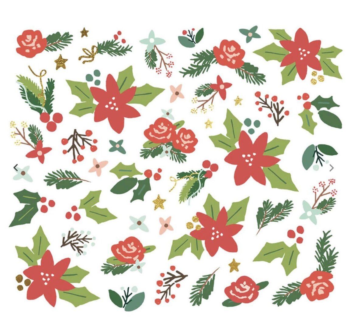 SANTA'S VILLAGE Die Cut Floral Bits 46 pezzi  